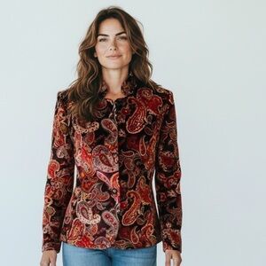 Talbots Sateen Paisley ladies jacket size 10. Perfect condition. Long sleeve